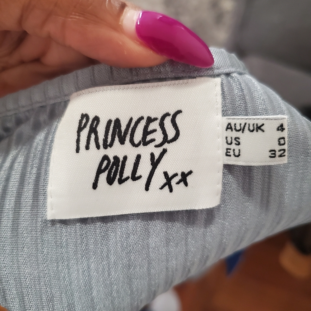 Princess Polly Light Blue Pleated Mini Dress Size 0 - Picture 4 of 5